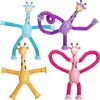 Telescopic POP Tube Suction Cup Giraffe Dog Toy Fidget Toys Tubes Versatile Modelling Stretching Sensory Decompression Toys for Girls Boys