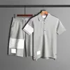 IT-THOM T-shirts pour hommes marron pur grande taille M-5XL 6XL Loopback Jersey Knit Engineered Summer wear stripe Sweatshirt Crewneck Pull G7