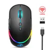 Myszy 2.4G Bezprzewodowe gier myszy Home Office Typec ładowalne RGB 3200DPI dla laptopa komputer Black Black Nowy wysokiej jakości M200