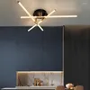 Ljuskronor fanpinfando modern ledningsladdar för vardagsrum sovrum svart/guldstudie hängande lampor akrylrör kök