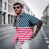 Men's Casual Shirts American Flag Summer Hawaiian Shirt 3D Printed Short Sleeve Men's Outdoor Street T-shirt Beach SX-5XL High Quality