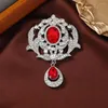 Broches femme mode Vintage cristal fleur pour femmes luxe couleur argent vert pierre alliage plante broche épingles de sûreté