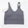 Lu Align Lu Yoga Reggiseno sportivo da donna Esercizio fisico con top fitness imbottito Push Up Petto Canotte da palestra Scollo a V senza fili Gilet da yoga da allenamento Biancheria intima da donna