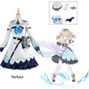 Anime Costumes Genshin Impact Barbara Cosplay Peruki Magic Book Props Halloween Party Fancy Boots Piękne na zamówienie prezenty Lolita Women Z0602