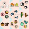 Ensemble d'épingles en émail de Collection d'animaux de dessin animé, dinosaure, singe, chat, élan, Badge, bijoux, sac cadeau pour enfants, épingle à revers pour vêtements