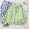 Sweats à capuche femme imprimé Alien gothique pour femmes filles Hip Hop Harajuku sweats dames chaud Streetwear coton Kpop Punk sweat à capuche ample