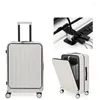 Suitcases Front Open Multifunctional Travel Suitcase Women Durable Ultra-Light Rechargeable Small Boarding Cabin Light Trolley Luggage Men