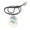 Choker Natural Abalone Shell Pendant Necklace Oval Shape Mönster för kvinnor smycken längd 55 cm