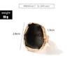 Bandringar Tocona Bohemian Black Stone Joint Ring for Women Men Charms Dripping Oil Big Joint Ring Gothic Jewelry Accessories 16916 J230602