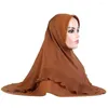 Roupas étnicas Oriente Médio Lenço na cabeça Islâmico Hijab Khimar Overhand Tops Árabe Headwrap Shayla Malaysia Cachecóis Xales Puxe na Cabeça