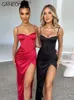 Платья для вечеринок атлы сексуально без спины корсета для миди -платья для женщин лето 2023 Ночью элегантный вечерний клуб Ladies Slit Long Dress T230602