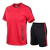 Men's Tracksuits Men Running 2023 Summer Latest Sportswear Polyester Printed T-shirt + Shorts Quick Dry Sport Suit 2-piece Outfits Jogger Set J230601