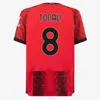 Neue 23 24 AC MILANS PULISIC KOCHE Fußballtrikots 2023 2024 GIROUD DE KETELAERE R. LEAO TONALI THEO Fan Player Version Heim-Auswärts-Fußballtrikot 4. Herren-Kinder-Kit-Uniformen