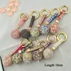 Party Favor Multicolor Rhinestone Crystal Ball Car Keychain Leather Strap Charm Pendant Key Ring Women Men Chains Fashion Jewelry