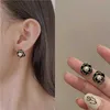 Ear Cuff Black Flower Pearl Exquisite Women's Jewelry Accessories Fashion Elegant Clip Korean Earrings G230602