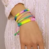 Charm Bracelets 4 PÇS/SET Corda Colorida Para Mulheres Homens Feitos à Mão Corda Trançada Conjuntos de Pulseiras Jóias Presente