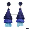 Dangle Chandelier Best Selling New Earrings Retro Ethnic Style Crystal Cluster Bohemian Mtilayer Gradient Tassel Drop Delivery Jewe Dhzmx