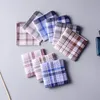 Näsdukar Pure Cotton Mens Plaid randiga fyrkantiga näsdukar Vintage Plaid Classic Pocket Sweat-Absorbent Handkakor Nostalgia10pcslot 230601