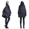 Men's Trench Coats Winter Fashion Brand Wear Asymmetrical Longer Than the Knee Real Duck Down Jacket Cape Style Design Warm Fkca