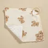 Filtar Swaddling Muslin Square Handduk Baby Born Soothe Appease Cotton Comporter Burp tyg Teether Stuff -snap -knapp 230601