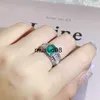 Bandringe 2022 NEUE Mode Smaragd Prinzessin Paraiba Paare Ring Für Frauen Doppel Voller Diamant Kristall Verlobung Jahrestag Geschenk Schmuck J230602