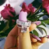 Klaster Pierścienie Czarny piątek srebro 925 dla kobiet 2 CT 2-PC Princess Cut Wedding zaręczynowy Zestaw biżuterii R4634