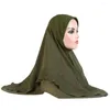 Roupas étnicas Oriente Médio Lenço na cabeça Islâmico Hijab Khimar Overhand Tops Árabe Headwrap Shayla Malaysia Cachecóis Xales Puxe na Cabeça