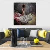 Modern Woman Canvas Art White Silk Beauty Handmade Oil Painting Contemporary Wall Decor for Living Room