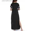 Vestidos de festa Impressão vintage Pullover em v alvo de manga curta Forek maxi vestido de verão roupas para mulheres lndie folk robe básico femme t230602