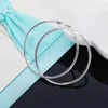Hoop Earrings Special Offer High Quality 925 Stamp Silver Color 5-8CM Big Circle Women Party Jewelry Fashion Christmas Gifts