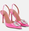 Sommer Amina Muaddi Camelia Sandalen Schuhe Frauen Spitz Pumps Kristall Schnallen Sommer High Heels Dame Party Hochzeit High Heels EU35-42