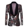 Agasalhos Masculinos Terno Masculino Primavera e Outono Slim-Fit Design Estampado com Lapela Vestido de Noiva Festa Formal Tamanho Grande