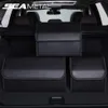 Bilstamarrangör Storage Box Pu Leather Auto Organisatörer Bag Folding Trunk Storage Pockets för fordons sedan SUV -tillbehör LJ2332P