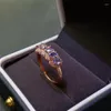 Bagues en grappe Bague en tanzanite naturelle pour femme 3 4mm 925 Sterling Silver Fine Jewelry Gemstone Birthstone Gift