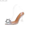 Zomer Transparante Sandalen Vrouwen Kristal Hoge Hak Elegante Schoenen Feestjurk Dames Nieuwe Strass Puntige Hoge Hak Sandalen L230518