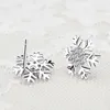 Stadnina nowa urocza kolczyka z płatkiem śniegu dla kobiet świąteczny prezent moda kryształowy cyrkon kolczyki dziewczyny biżuteria