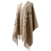 Scarves Embroidery Flower Scarf High Quality Bufanda Plus Size Women Warm Cashmere Pashmina Shawl Wraps Blanket Chal