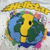 Erkekler Tişörtleri Fasion Earth Gülümseme Mektubu Baskı T-Shirt Erkek Kadınlar Vintage gömlek üstleri Tee Jaqueta