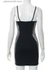 Parti Elbiseleri Seksi Dantel Elbise Kadınlar Moda See-Through High Bel Bodycon Spagetti Kayışları Kolsuz V Yaka Sırtsız Elbise 1 PCS Clubwear T230602