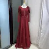 Vestidos de festa luxuosos dubai bordados cinza muçulmano noite mangas compridas 2023 mulheres elegantes árabe vestido formal para convidados de casamento