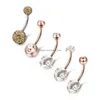 Nombril Cloche Bouton Anneaux Acier 316L Sexy Ventre Rond Zircon Perle Cristal Bijoux Bar Corps Piercing Drop Delivery Dhmqk