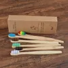 Zahnbürste 10PCS Bunte natürliche Bambus Zahnbürste Set weiche Borsten Holzkohle Zähne Eco Zahnbürsten Dental Mundpflege 230602