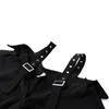 Robes décontractées 2023 noir sexy chemise gothique robe avec ceinture style punk mini sangle automne femme tenue de club fête hors épaule streetwear