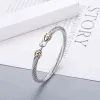 Dy Bracelet De Luxe Designer Torsadé Perle Tête Femmes Mode Polyvalent Twist Bracelets Bijoux Platine Plaqué Cadeaux De Mariage