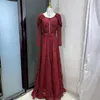 Sukienki imprezowe luksus dubaj haft szary muzułmański wieczór długie rękawy 2023 eleganckie kobiety arabskie sukienki formalne dla gości weselnych