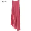 SKIRT NEPLOE 2023 SALA NOVA saia da moda Mulheres doces zíper rosa Highwaist Mulher plata