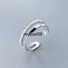 Pierścienie zespołowe Oryginalne 925 srebrne srebrne linie CZ pierścienie dla kobiet Counple Wedding zaręczyn Srebrny Kobiet Vintage Pierścień Dobra biżuteria J230602