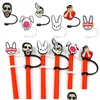 Питье соломки STS Bad Bunny St Topper Sile Accessories Er Charms Musterable Splash Prain Pust Plugce Decorative 8mm Party Dere de Dheqi