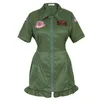 Cosplay Pilot Uniform Army Green Clothing Adult Roll Spela Militär Uniform Female Fighter Pilot Clothing Plus Size 230601