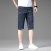 Neues Design 6 Pocket Denim Sommermode Micro Elastic Solid Casual Jeans Shorts Herren P230602